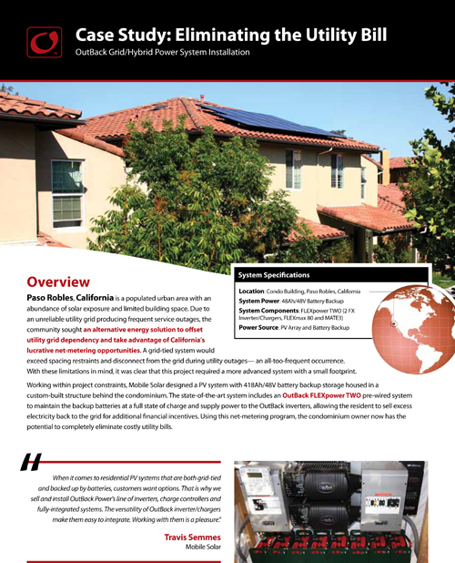 Outback Case study featuring Mobile Solar